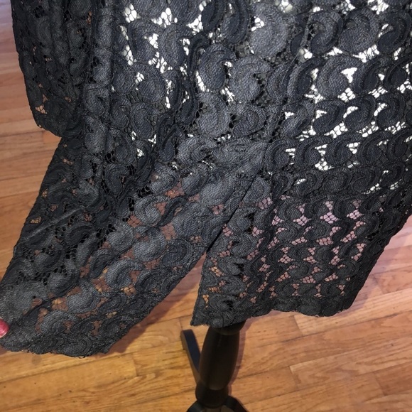 Diane Von Furstenberg DVF size 14 black classic lace jacket / blazer lined NWOT - Picture 4 of 14